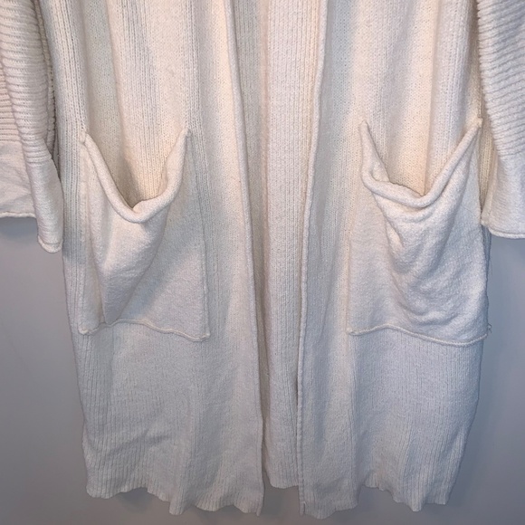 Free People By the Campfire Cardigan Long Sleeve Ivory Oversized S - Picture 6 of 15